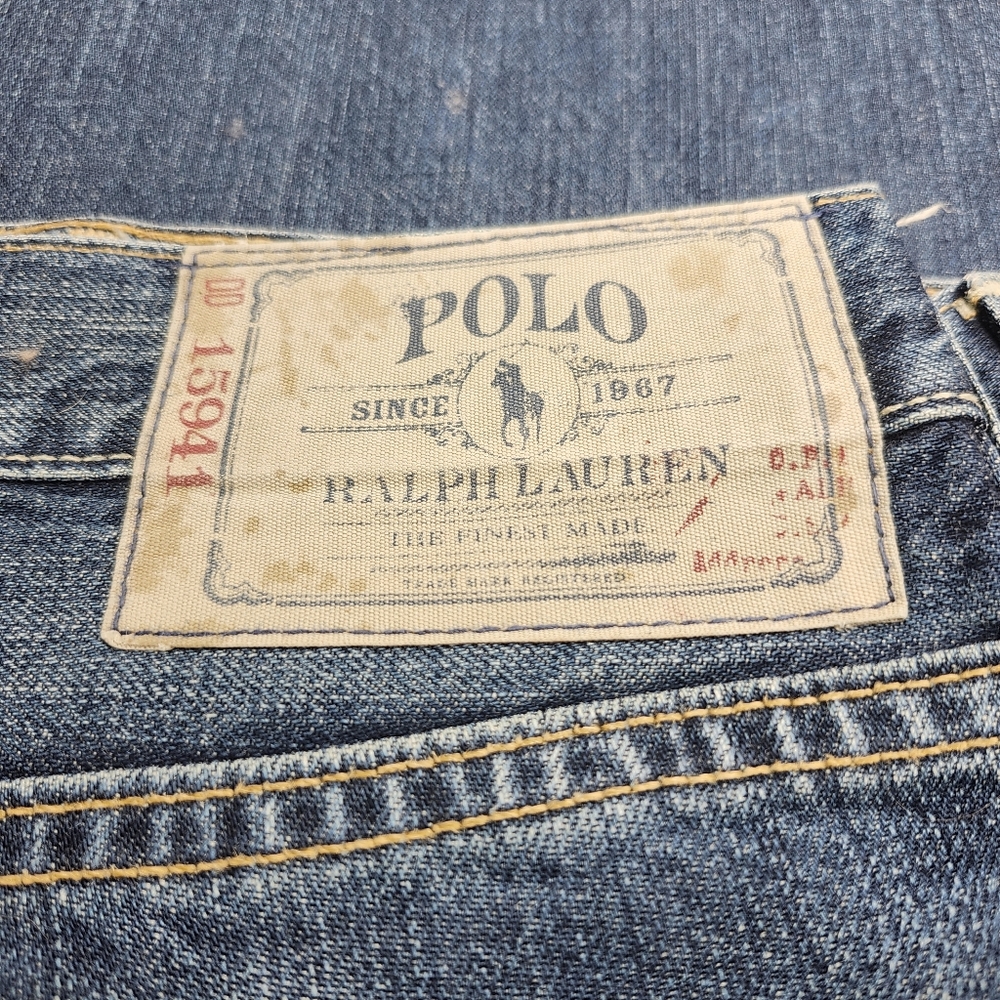 Polo Ralph Lauren Classic 867 100% Cotton Dark Blue Zip-Fly Denim Jeans 50Bx30 - Picture 8 of 8